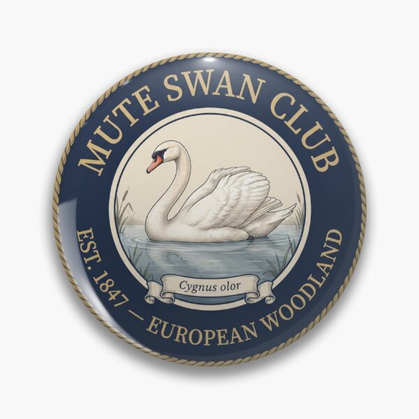 Item preview, Mute Swan Club Vintage Badge European Lake Bird designed and sold by CalmCapy Co.