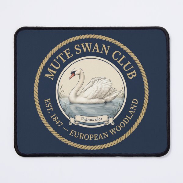 Item preview, Mute Swan Club Vintage Badge European Lake Bird designed and sold by CalmCapy Co.