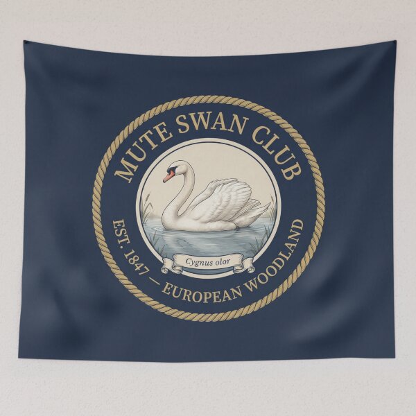 Item preview, Mute Swan Club Vintage Badge European Lake Bird designed and sold by CalmCapy Co.