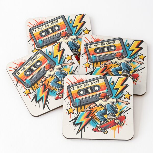 Item preview, Retro Cassette Skateboard Lightning designed and sold by FABIOLA1970.