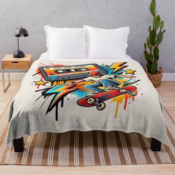 Item preview, Retro Cassette Skateboard Lightning designed and sold by FABIOLA1970.