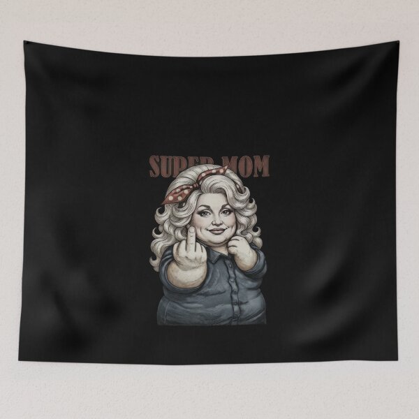 Item preview, SUPER MOM - Dolly Parton chubby Middle Finger Vintage #796 designed and sold by angel-knox.