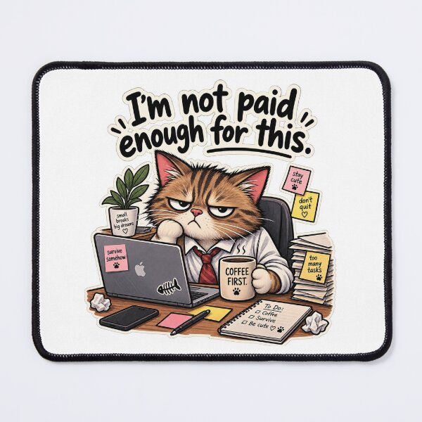 Item preview, I’m Not Paid Enough for This Cat designed and sold by FlowEmergency.