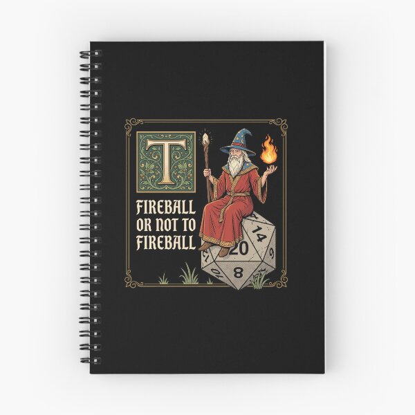 Item preview, Fireball Or Not To Fireball Funny Wizard D20 RPG Retro Fantasy designed and sold by AdyKurniawan.