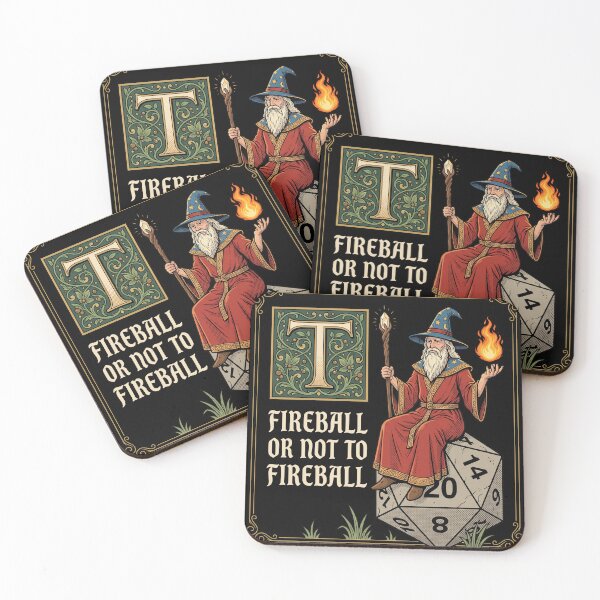 Item preview, Fireball Or Not To Fireball Funny Wizard D20 RPG Retro Fantasy designed and sold by AdyKurniawan.