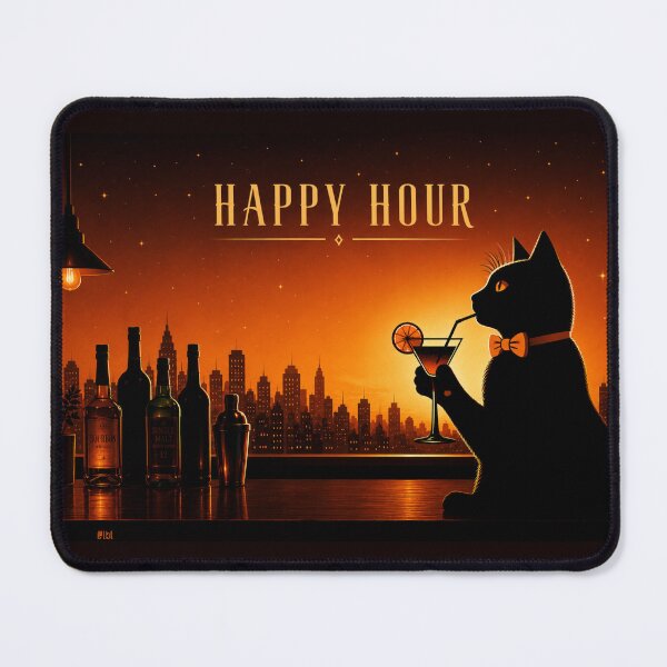 Item preview, Happy Hour Cat | Black Cat Cocktail Night designed and sold by lbl-shop.