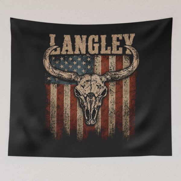 Item preview, Langley Western Longhorn Skull American Flag Vintage Country designed and sold by Cimohay55.