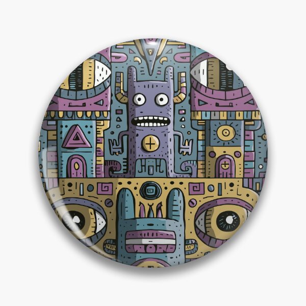 Item preview, Vibrant Doodle Robot Monster Totem designed and sold by Romgora.