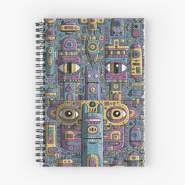 Item preview, Vibrant Doodle Robot Monster Totem designed and sold by Romgora.