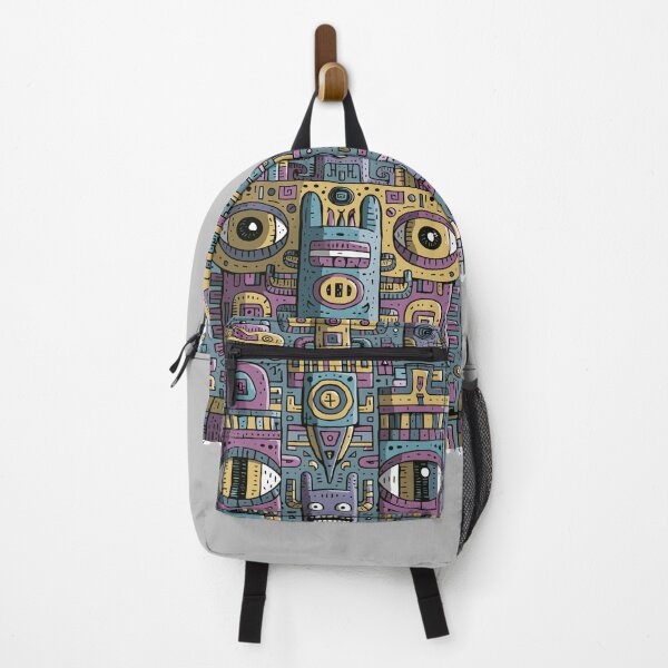 Item preview, Vibrant Doodle Robot Monster Totem designed and sold by Romgora.