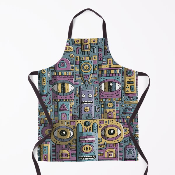 Item preview, Vibrant Doodle Robot Monster Totem designed and sold by Romgora.