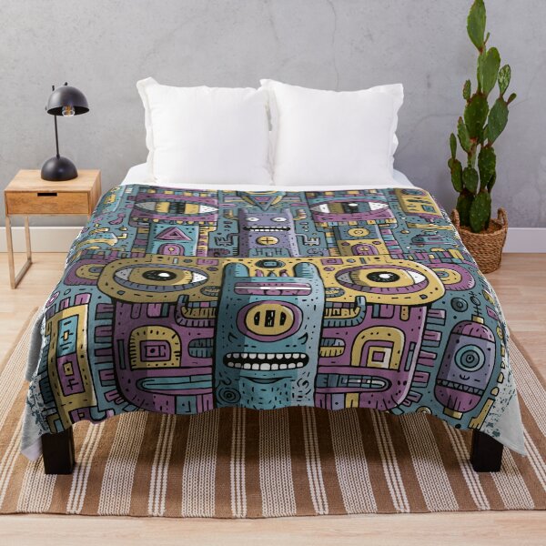 Item preview, Vibrant Doodle Robot Monster Totem designed and sold by Romgora.