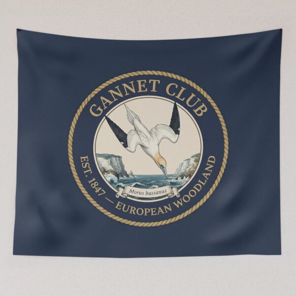 Item preview, Gannet Club Vintage Badge European Coastal Bird designed and sold by CalmCapy Co.