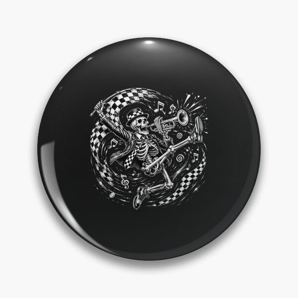 Item preview, Ska Music Skeleton Playing Trumpet Checkered Flag designed and sold by abig-eiyana.