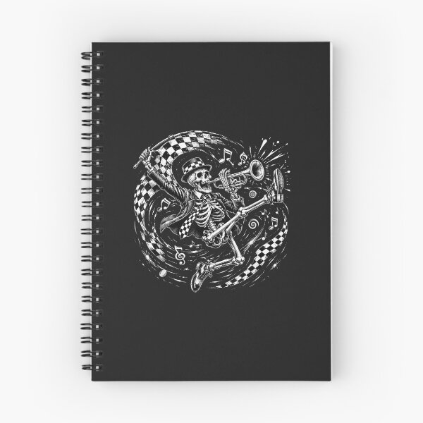 Item preview, Ska Music Skeleton Playing Trumpet Checkered Flag designed and sold by abig-eiyana.