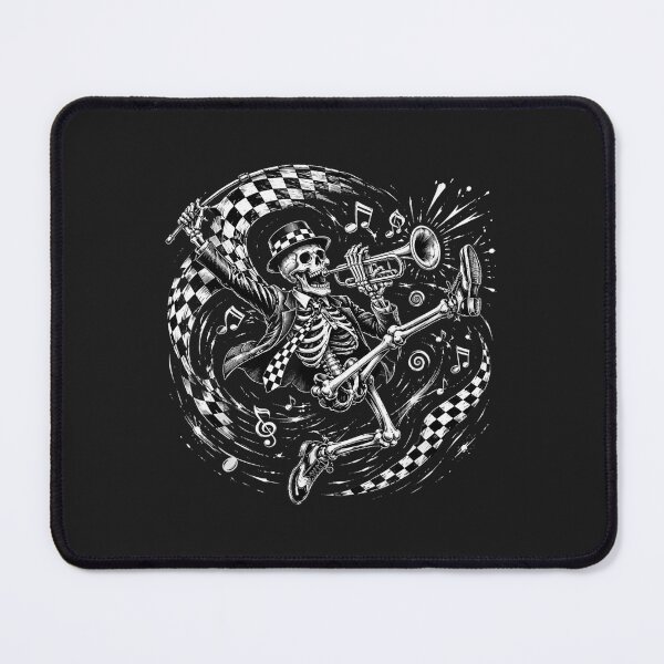 Item preview, Ska Music Skeleton Playing Trumpet Checkered Flag designed and sold by abig-eiyana.