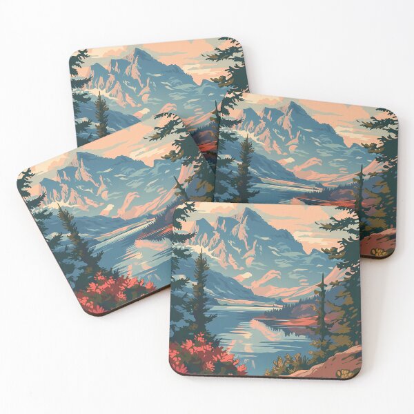 Item preview, Vintage National Park Poster - Retro Mountain Lake Landscape designed and sold by Artdavesalzburg.