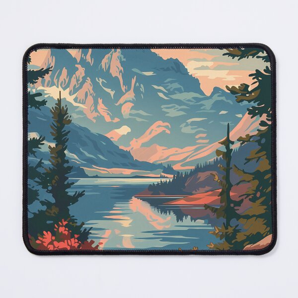 Item preview, Vintage National Park Poster - Retro Mountain Lake Landscape designed and sold by Artdavesalzburg.