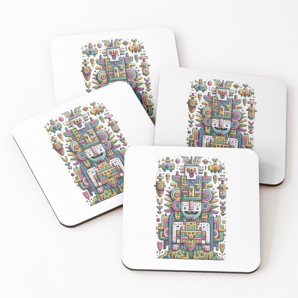 Item preview, Vibrant Geometric Deity Totem Graphic Art designed and sold by Romgora.