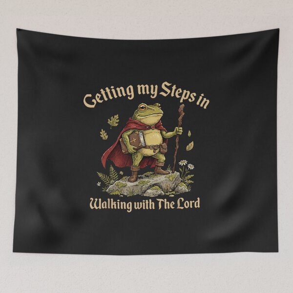 Item preview, Getting My Steps In Walking With The Lord Frog designed and sold by abig-eiyana.