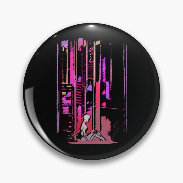 Item preview, Sitting Silhouette Figure Before Futuristic City Skyline designed and sold by AurelioSchultz.