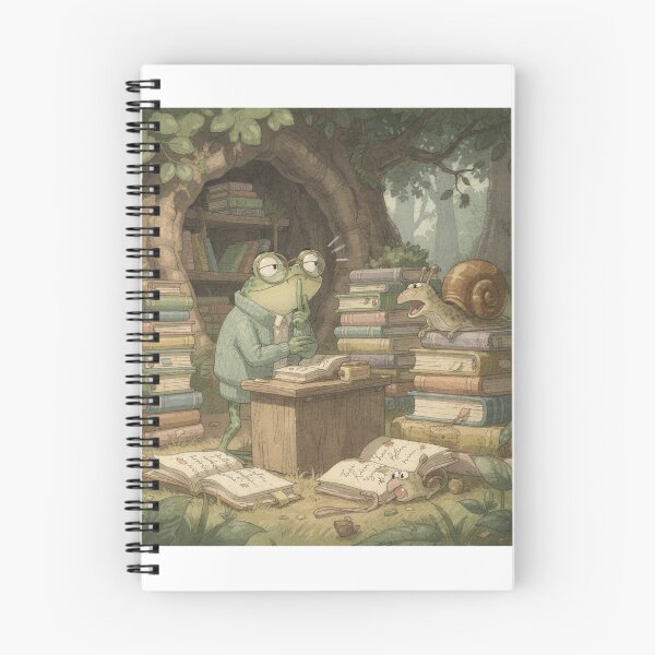 Item preview, Frog Librarian Shushing Snail designed and sold by PictorialWhimsy.