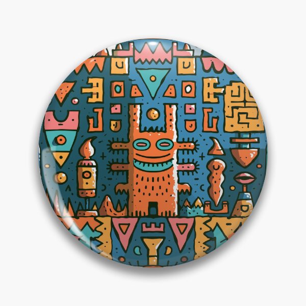 Item preview, Vibrant Abstract Totem Doodle Art designed and sold by Romgora.