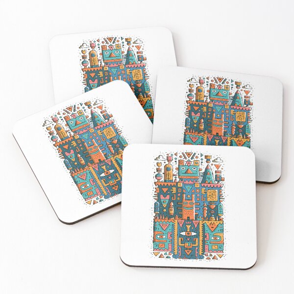 Item preview, Vibrant Abstract Totem Doodle Art designed and sold by Romgora.
