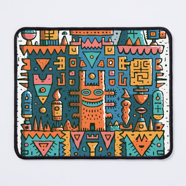 Item preview, Vibrant Abstract Totem Doodle Art designed and sold by Romgora.