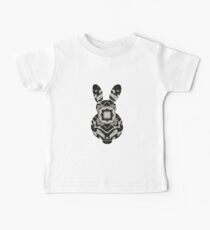 Black and White Bunny Design Baby Tee