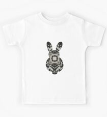 Black and White Bunny Design Kids Tee