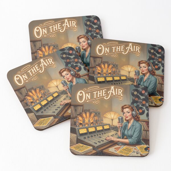 Item preview, On The Air 1950s Radio Host Studio Pin-Up designed and sold by ThirdShiftLab.