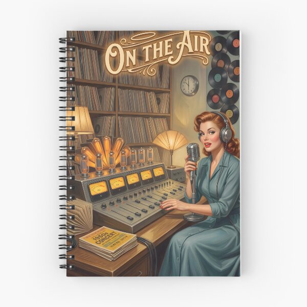 Item preview, On The Air 1950s Radio Host Studio Pin-Up designed and sold by ThirdShiftLab.