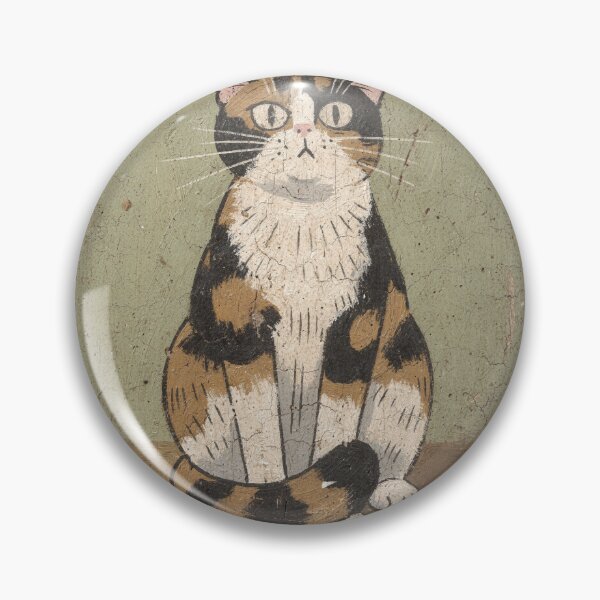 Item preview, Startled Calico Cat Folk Art designed and sold by PictorialWhimsy.