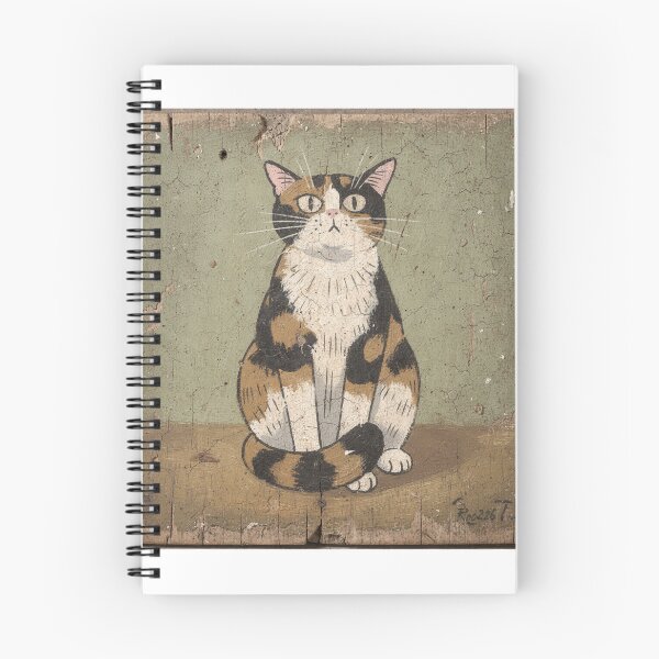 Item preview, Startled Calico Cat Folk Art designed and sold by PictorialWhimsy.