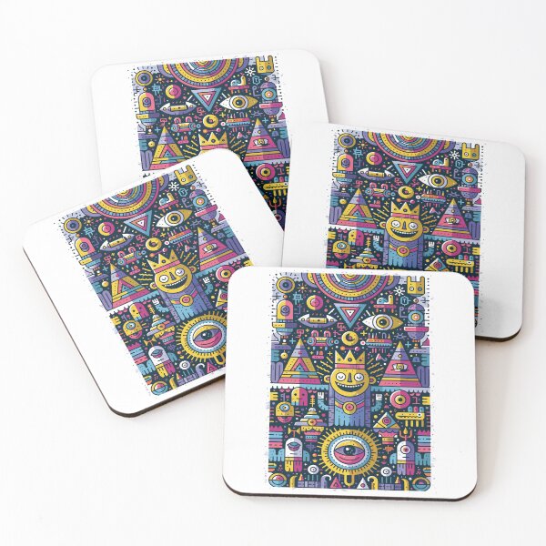 Item preview, Vibrant Cosmic King Abstract Geometric Art designed and sold by Romgora.