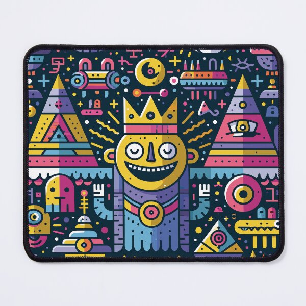 Item preview, Vibrant Cosmic King Abstract Geometric Art designed and sold by Romgora.