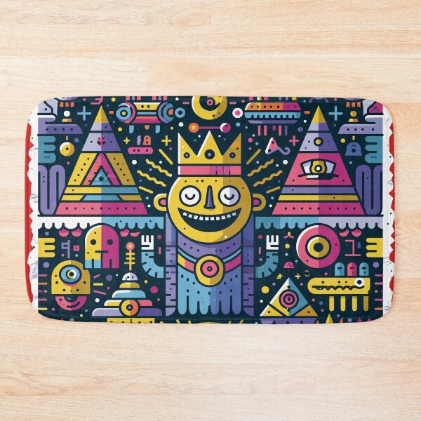 Item preview, Vibrant Cosmic King Abstract Geometric Art designed and sold by Romgora.