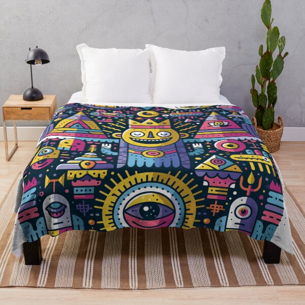 Item preview, Vibrant Cosmic King Abstract Geometric Art designed and sold by Romgora.