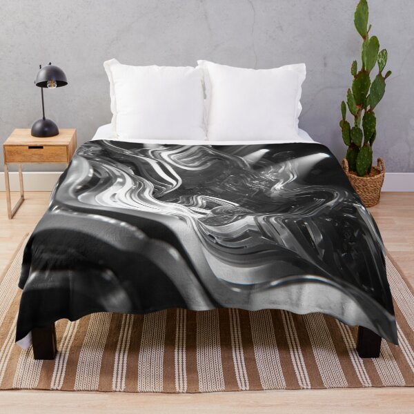 Item preview, Monochrome Liquid Flow Abstract Geometric Design designed and sold by Habatour Creations Exclusive Digital Art Products.