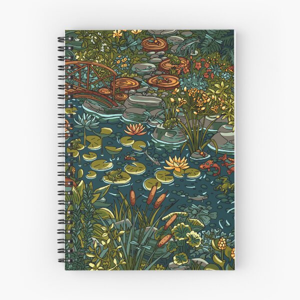 Item preview, Whimsical Garden Pond Full of Wildlife designed and sold by Olga Kholkina.