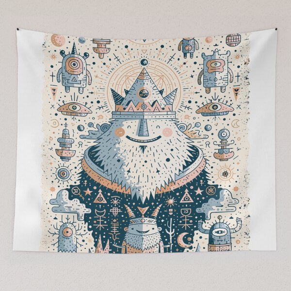 Item preview, Mythical Spirit Cosmic Folk Art Doodles designed and sold by Romgora.
