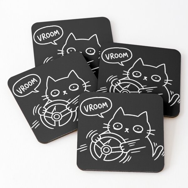 Item preview, VROOM Derpy Cat Driving Funny JDM Doodle designed and sold by MUGEN WORKS.