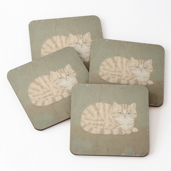 Item preview, Grumpy Cream Tabby Loaf Folk Art designed and sold by PictorialWhimsy.