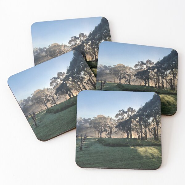 Item preview, Winter Sunrise Light Rays Over Dam Near Pinot Noir Patch Magpie Springs Willunga Hill South Australia designed and sold by MagpieSprings.