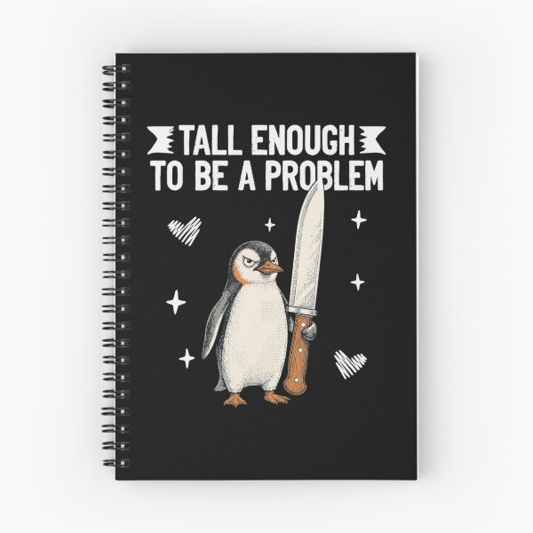 Item preview, Tall Enough To Be A Problem Grumpy Penguin With Knife Funny Meme designed and sold by haitrieuic96.