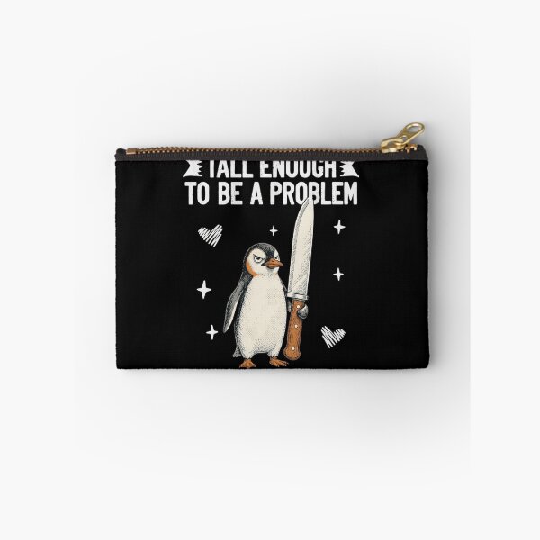 Item preview, Tall Enough To Be A Problem Grumpy Penguin With Knife Funny Meme designed and sold by haitrieuic96.