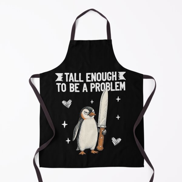 Item preview, Tall Enough To Be A Problem Grumpy Penguin With Knife Funny Meme designed and sold by haitrieuic96.