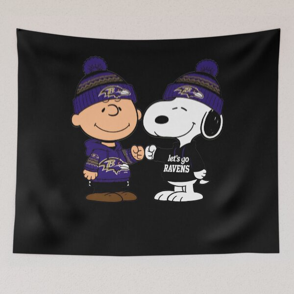 Item preview, Charlie Brown Snoopy Fist Bump Ravenss NFL designed and sold by fizzstocmathepa.