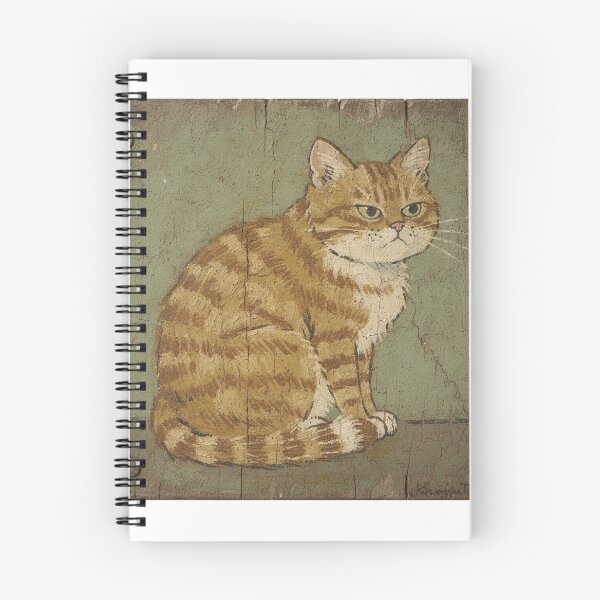 Item preview, Suspicious Ginger Cat Folk Art designed and sold by PictorialWhimsy.